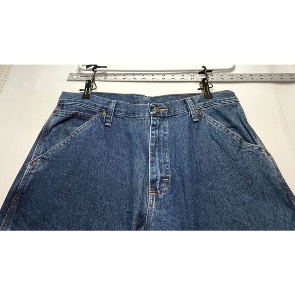Wrangler jeans mens 33 x 31 carpenter utility pockets 94LS0DV blue - Picture 2 of 8